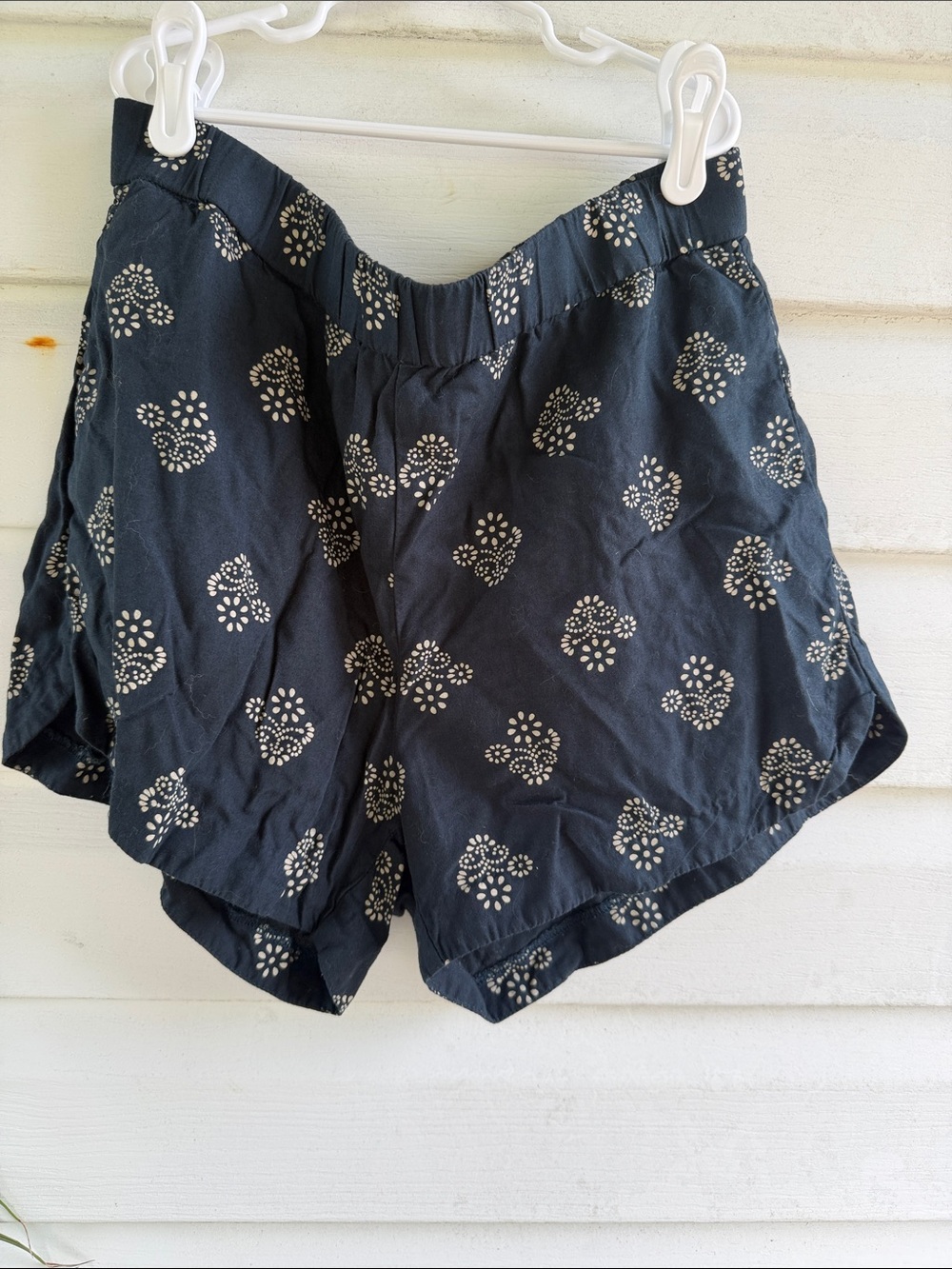 Madewell Blue Printed Elastic-Waist shorts